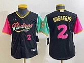 Youth San Diego Padres #2 Xander Bogaerts Number Black NEW 2023 City Connect Cool Base Stitched Jersey,baseball caps,new era cap wholesale,wholesale hats